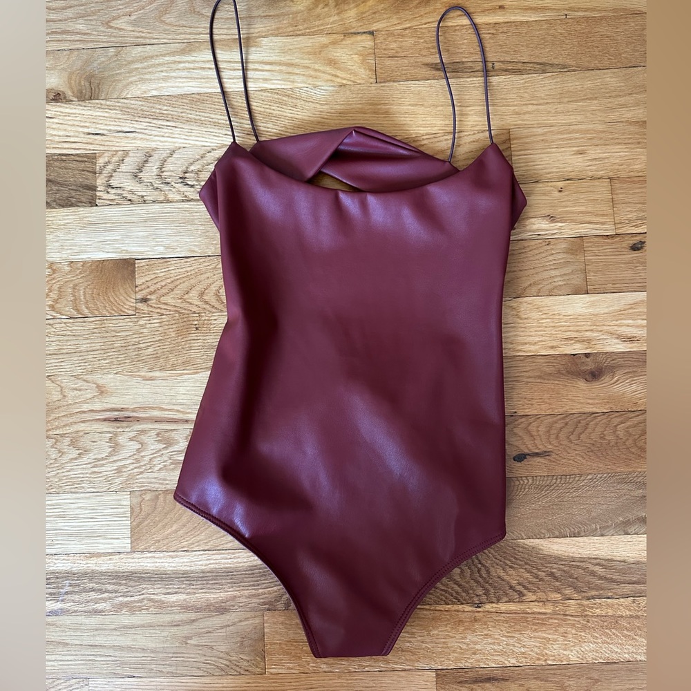 ALIX NYV Hirst Faux Leather Bodysuit